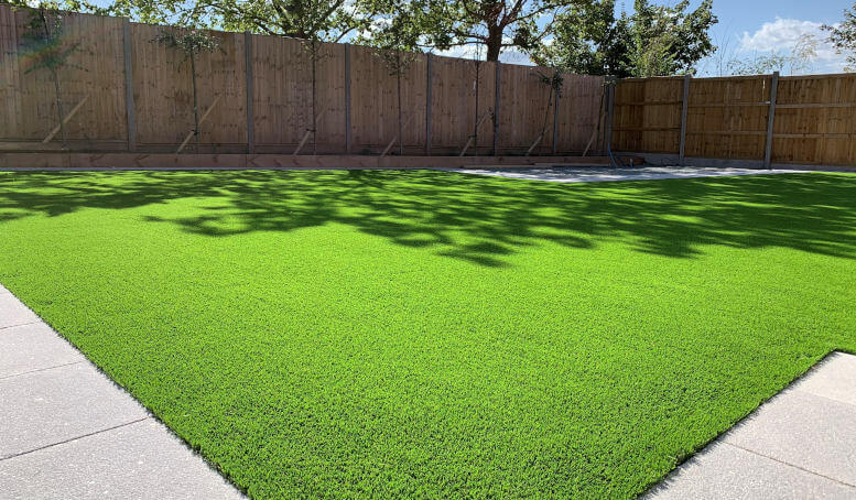 Artificial grass in garden